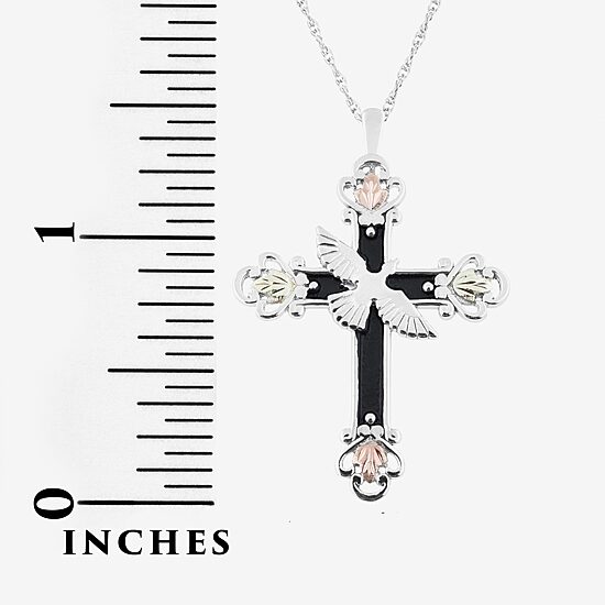 Womens Sterling Silver Cross 18 Inch Pendant Necklace