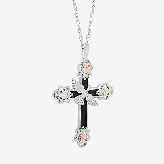 Womens Sterling Silver Cross 18 Inch Pendant Necklace