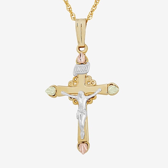 Crucifix Womens Sterling Silver Cross 18 Inch Pendant Necklace