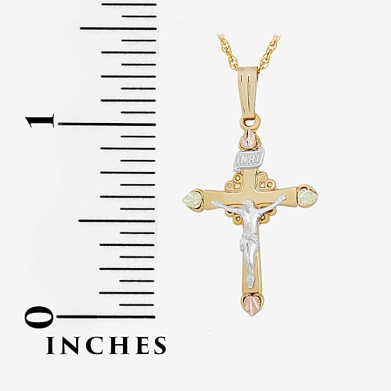 Crucifix Womens Sterling Silver Cross 18 Inch Pendant Necklace