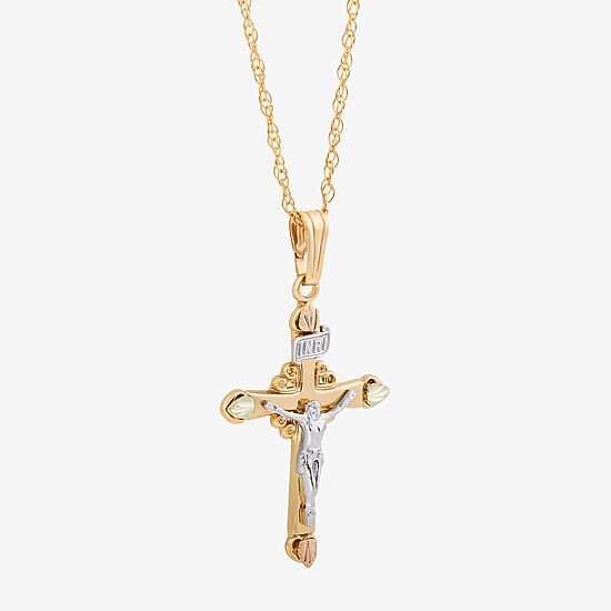 Crucifix Womens Sterling Silver Cross 18 Inch Pendant Necklace