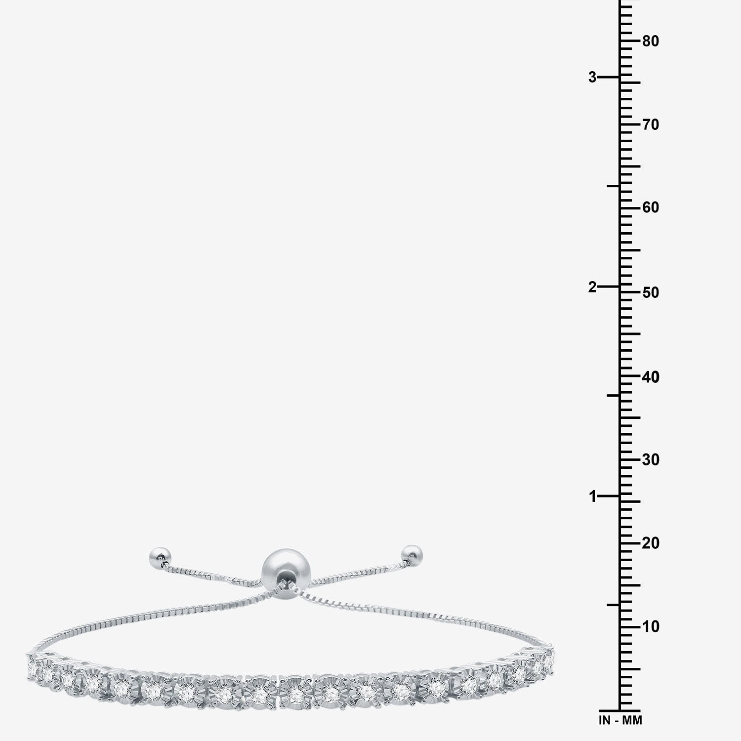(G/ Si1-Si2) Womens 1 CT. T.W. Lab Grown Diamond Sterling Silver Bolo Bracelet