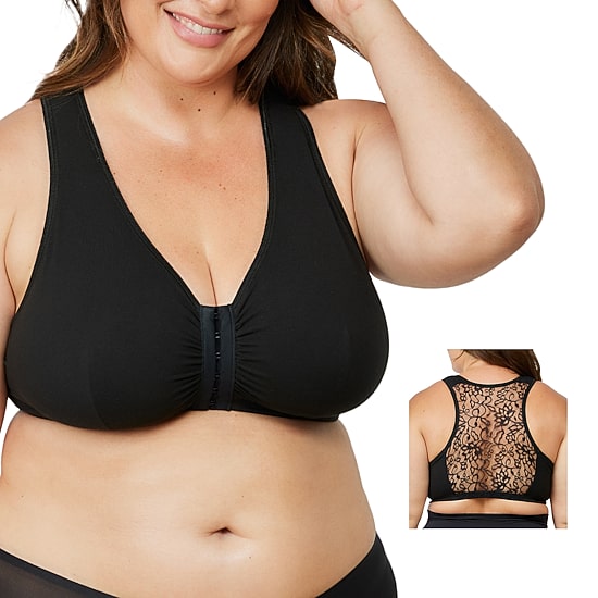 Leading Lady The Indy- Cotton Front Close Lace Racerback Bra- 138