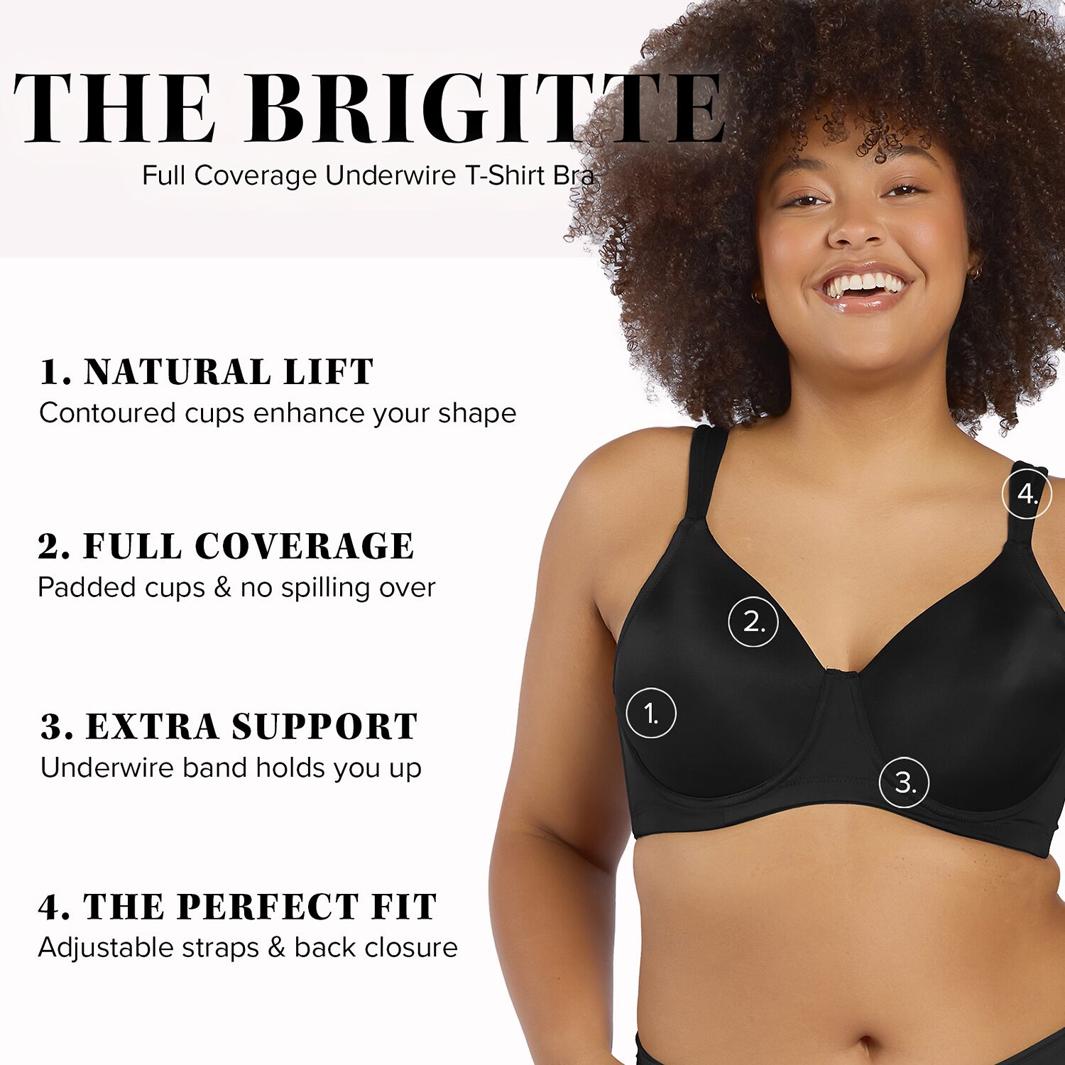 Leading Lady® Seamless Full Figure Padded Underwire T-Shirt Bra-5028