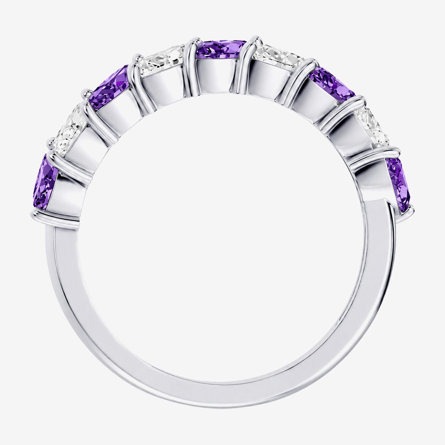 3/8 CT. T.W. Lab-Grown Diamond and Genuine Gemstone 10K Gold Marquise Band