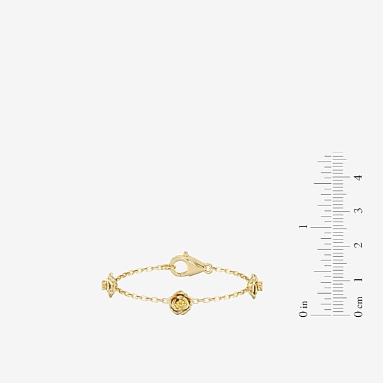 Enchanted Disney Fine Jewelry Belle Womens 14K Gold Over Silver 7 Inch Herringbone Beauty and the Beast Belle Princess Chain Bracelet