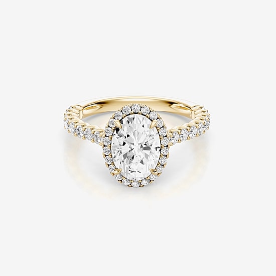 Enchanted Disney Fine Jewelry Cinderella (F / Si1) Womens 2 3/4 CT. T.W. Lab Grown White Diamond 10K Gold Oval Cinderella Princess Side Stone Engagement Ring