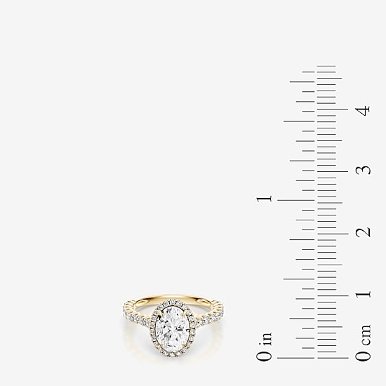 Enchanted Disney Fine Jewelry Cinderella (F / Si1) Womens 2 3/4 CT. T.W. Lab Grown White Diamond 10K Gold Oval Cinderella Princess Side Stone Engagement Ring
