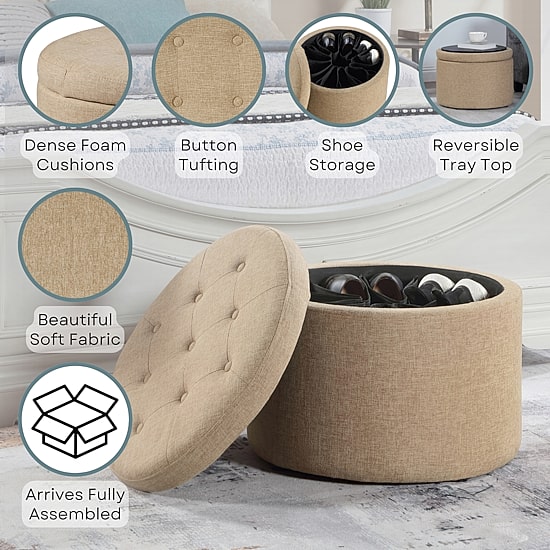 Designs4comfort Round Shoe Ottoman