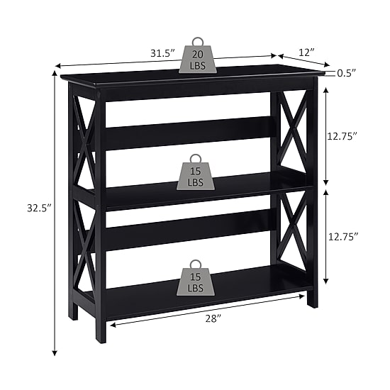 Oxford 3-Tier Bookcase Entryway Hall Table