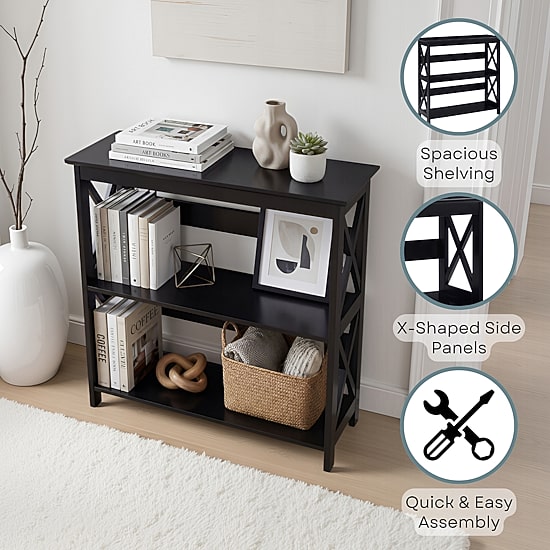 Oxford 3-Tier Bookcase Entryway Hall Table
