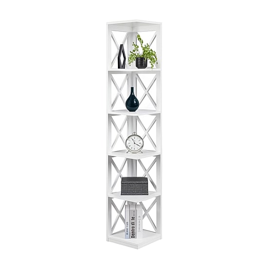 Oxford 5-Shelf Corner Bookcase