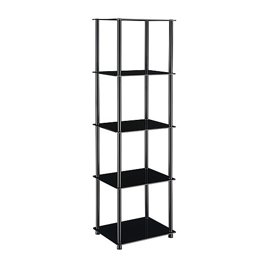 Convenience Concepts Designs2Go Classic Black Glass 5 Tier Tower