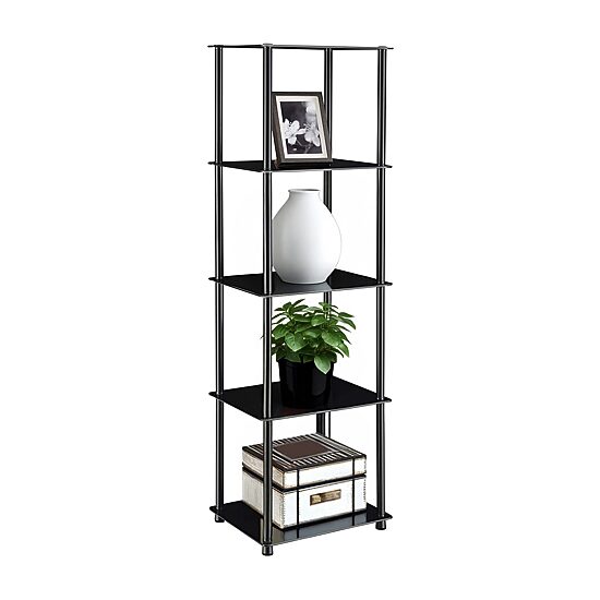 Convenience Concepts Designs2Go Classic Black Glass 5 Tier Tower