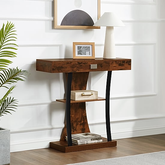 Convenience Concepts Newport Harri 1-Drawer Metal Console Table