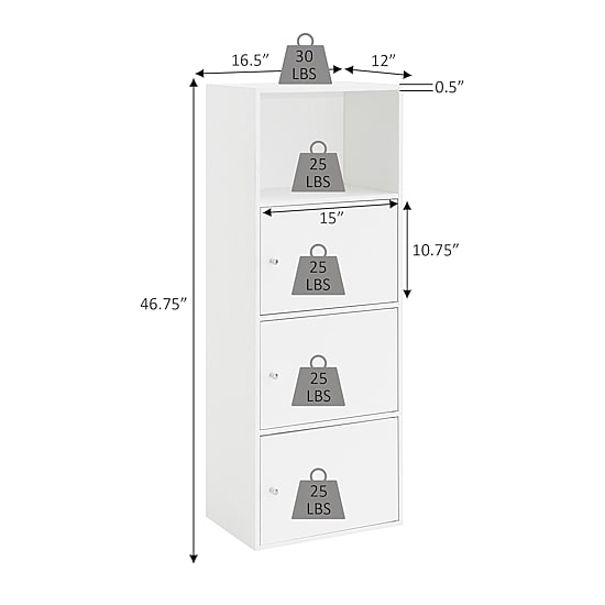 Convenience Concepts Extra Storage 3 Door Cabinet