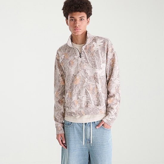 AEROPOSTALE Mens Mock Neck Long Sleeve Quarter-Zip Pullover
