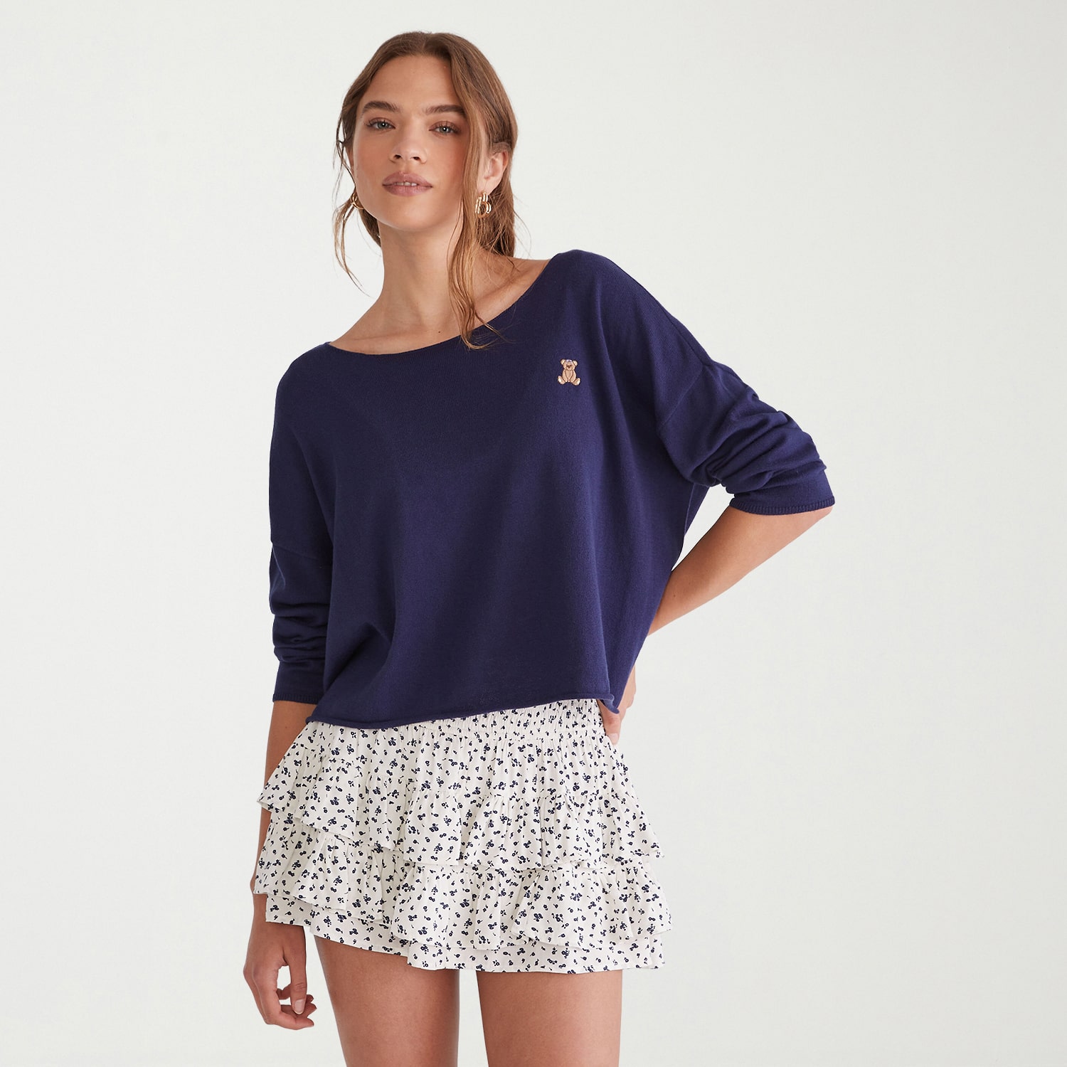 AEROPOSTALE Juniors Womens Round Neck Long Sleeve Pullover Sweater