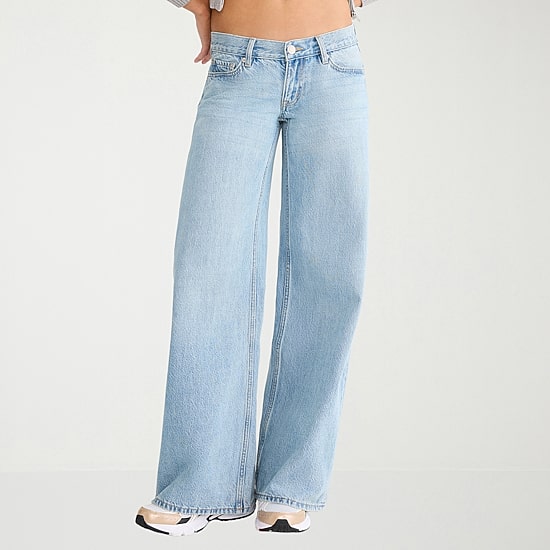 AEROPOSTALE Womens Juniors Low Rise Wide Leg Jean