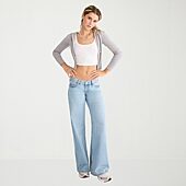 AEROPOSTALE Womens Juniors Low Rise Wide Leg Jean