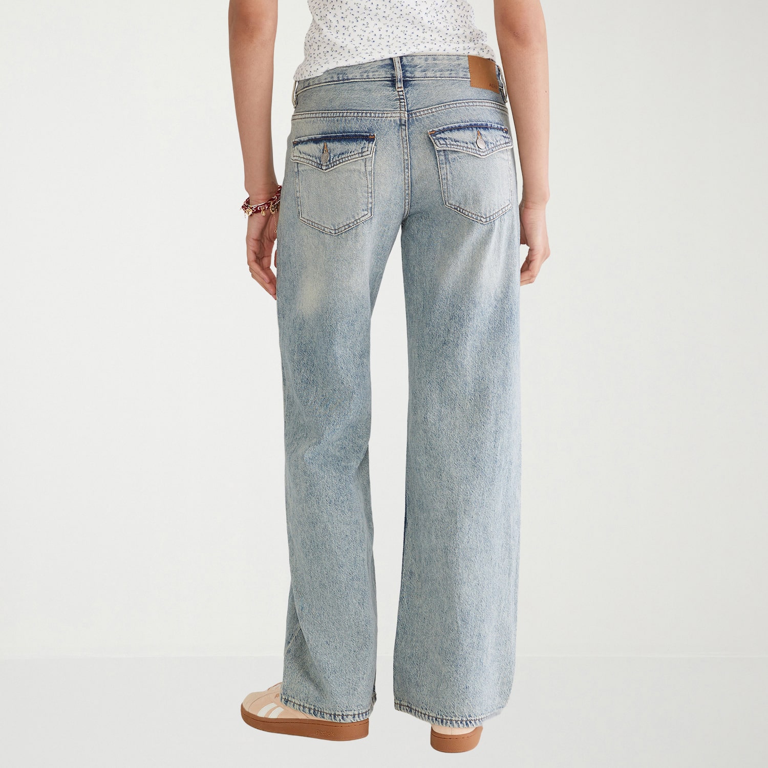 AEROPOSTALE Womens Juniors Baggy Fit Wide Leg Jean