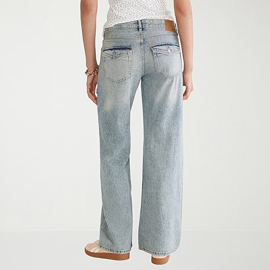 AEROPOSTALE Womens Juniors Low Rise Baggy Fit Wide Leg Jean