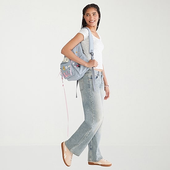 AEROPOSTALE Womens Juniors Low Rise Baggy Fit Wide Leg Jean
