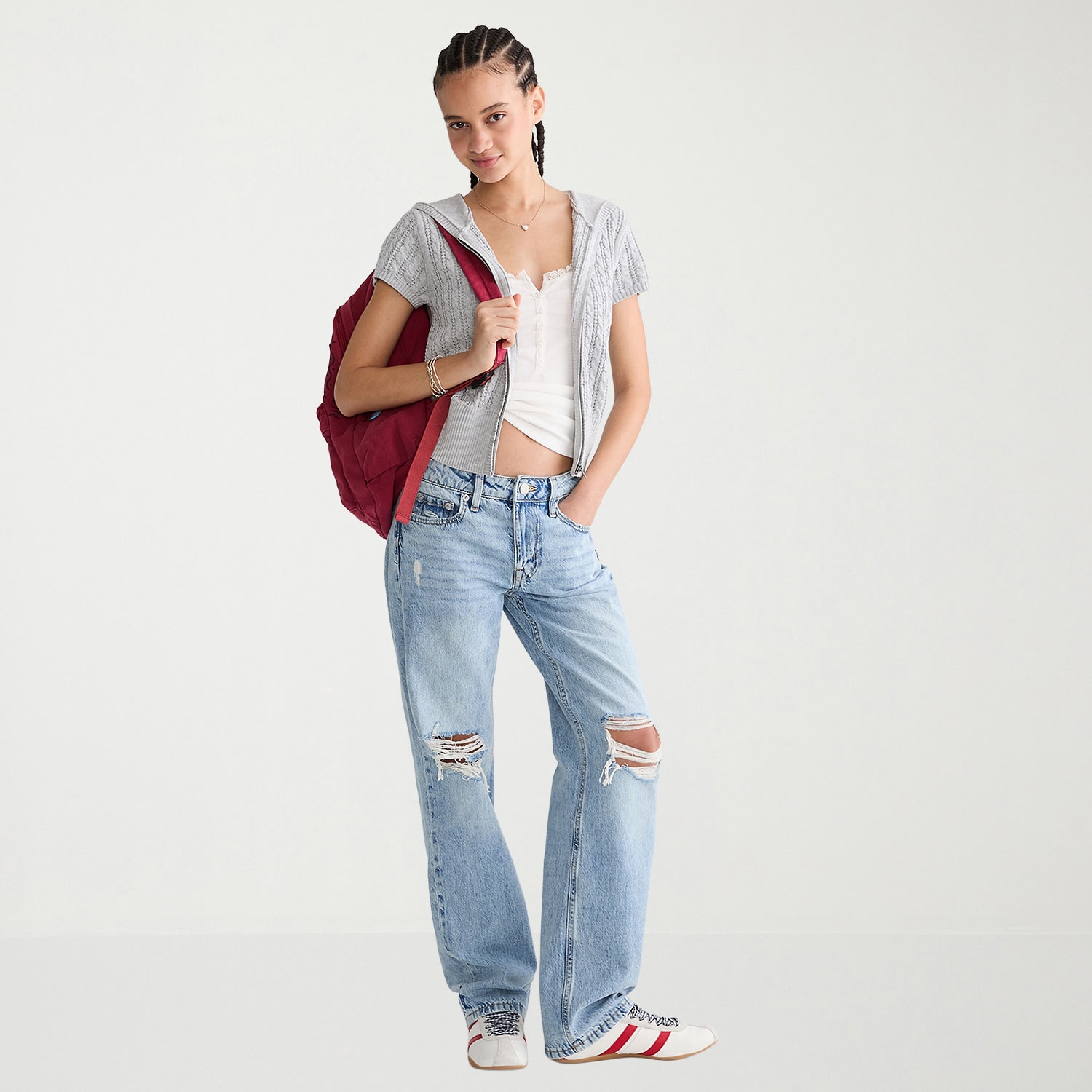 AEROPOSTALE Womens Juniors Short Sleeve Zipper Hoodie