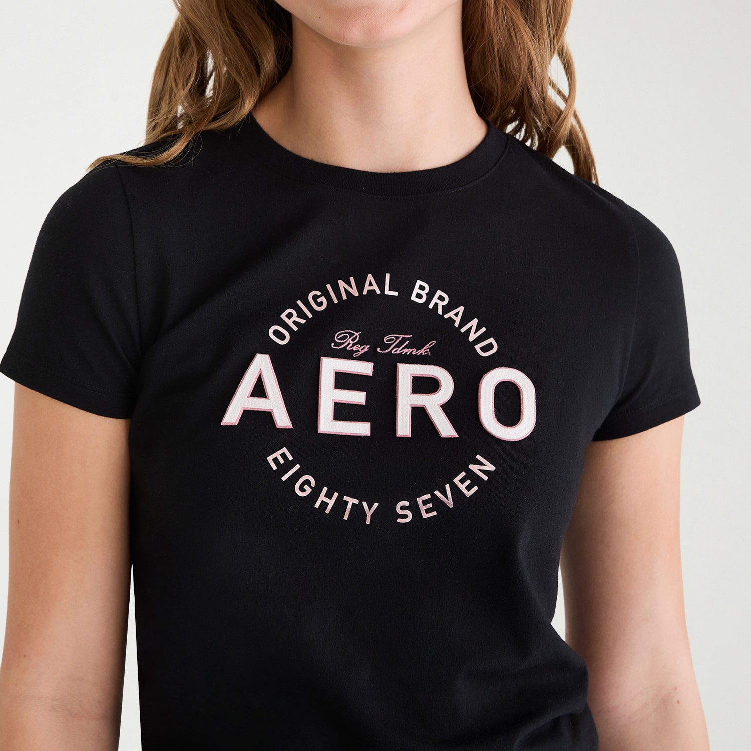 AEROPOSTALE Womens Juniors Crew Neck Short Sleeve Regular Fit Graphic T-Shirt