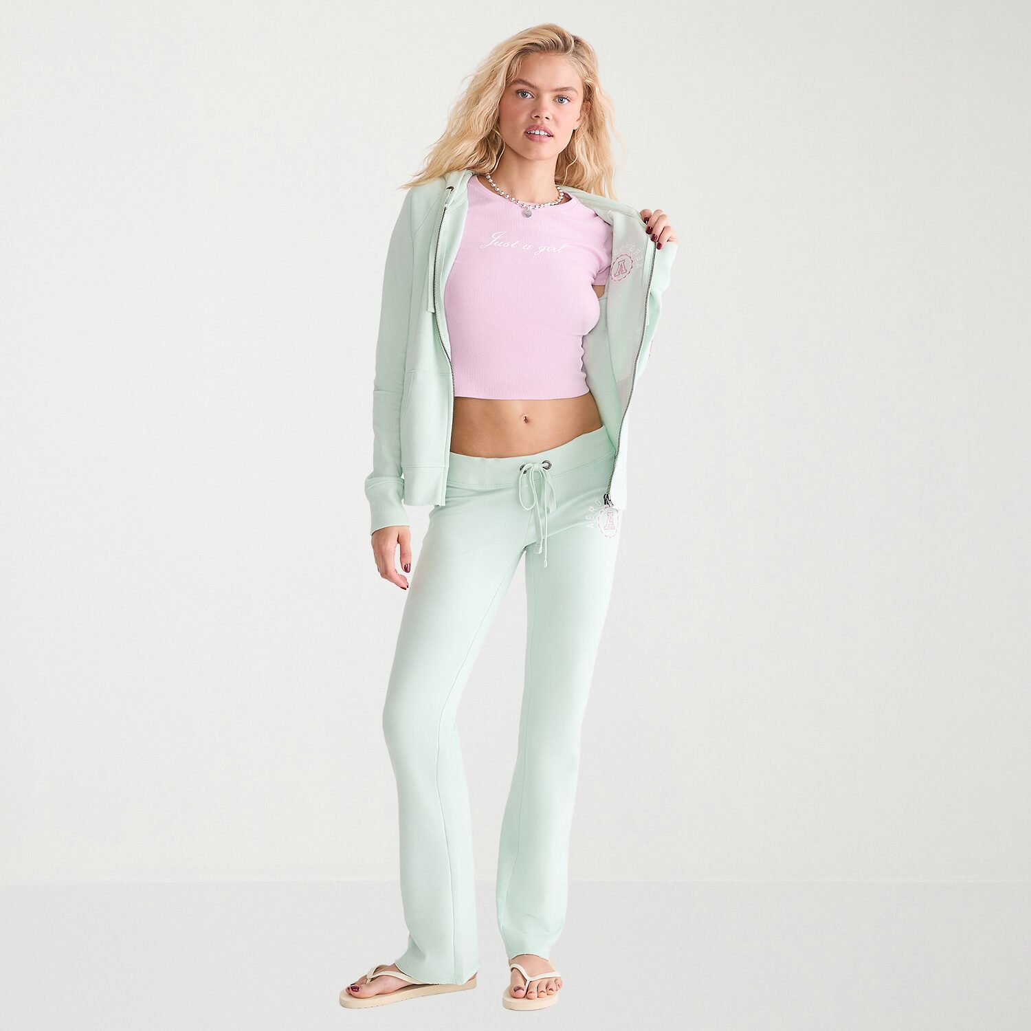 AEROPOSTALE Womens Juniors Long Sleeve Zipper Hoodie