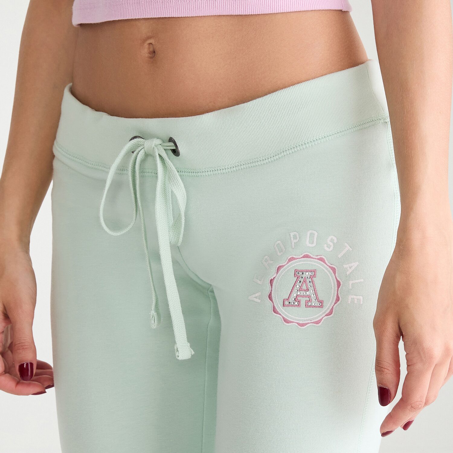 AEROPOSTALE Womens Juniors Bootcut Low Rise Fleece Sweatpant