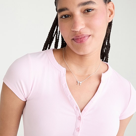 AEROPOSTALE Womens Juniors Long Sleeve Regular Fit Henley Shirt