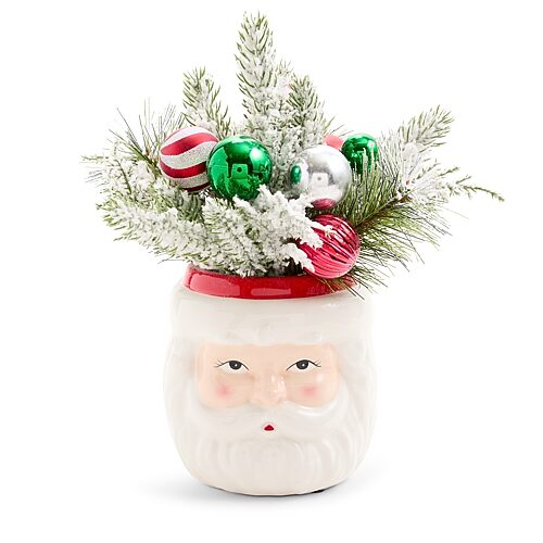 North Pole Trading Co . Santa Floral Arrangement In Red