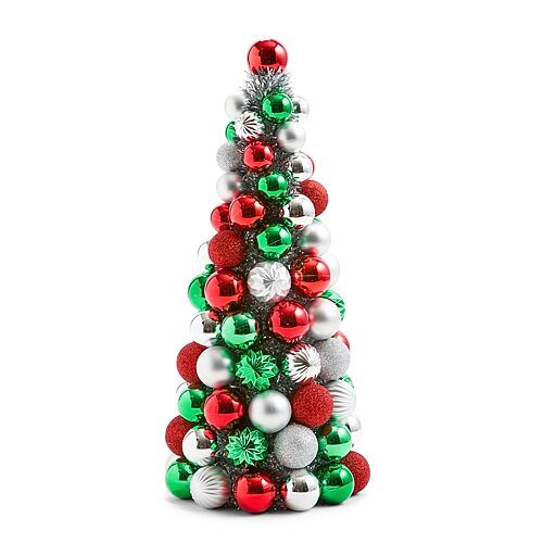North Pole Trading Co . 17" Tree Christmas Tabletop Decor In Red