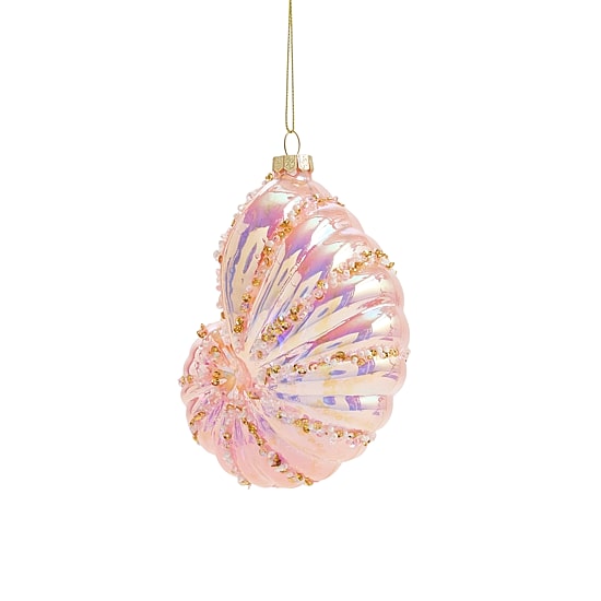 North Pole Trading Co. Pearl Seashell 2a Christmas Ornament