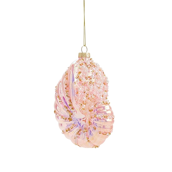 North Pole Trading Co. Pearl Seashell 2a Christmas Ornament