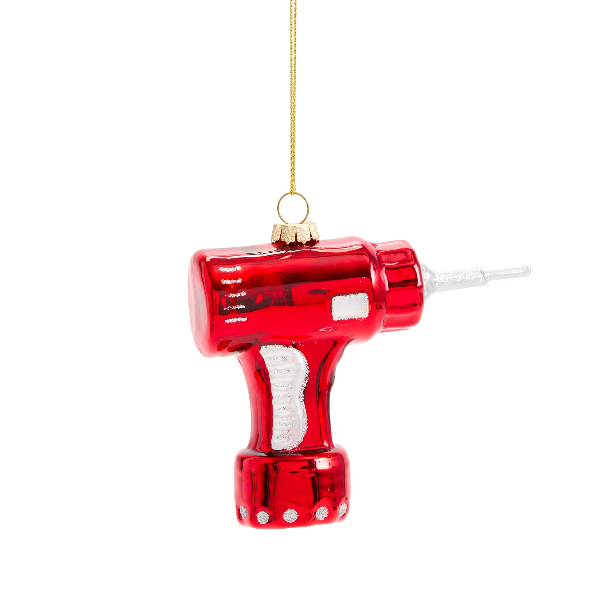 North Pole Trading Co. Glass Electric Drill Christmas Ornament