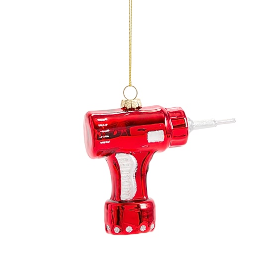 North Pole Trading Co. Glass Electric Drill Christmas Ornament