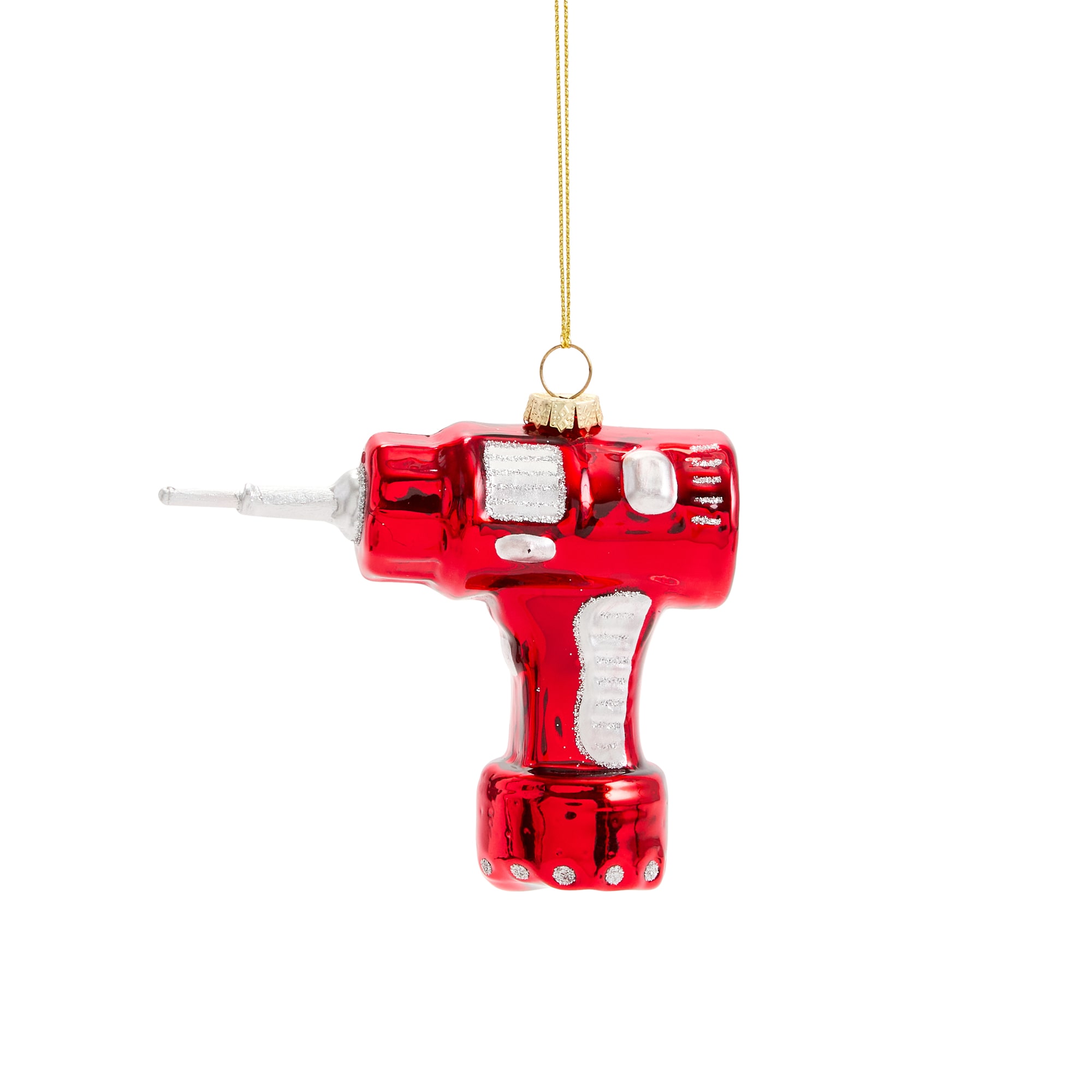 North Pole Trading Co. Glass Electric Drill Christmas Ornament