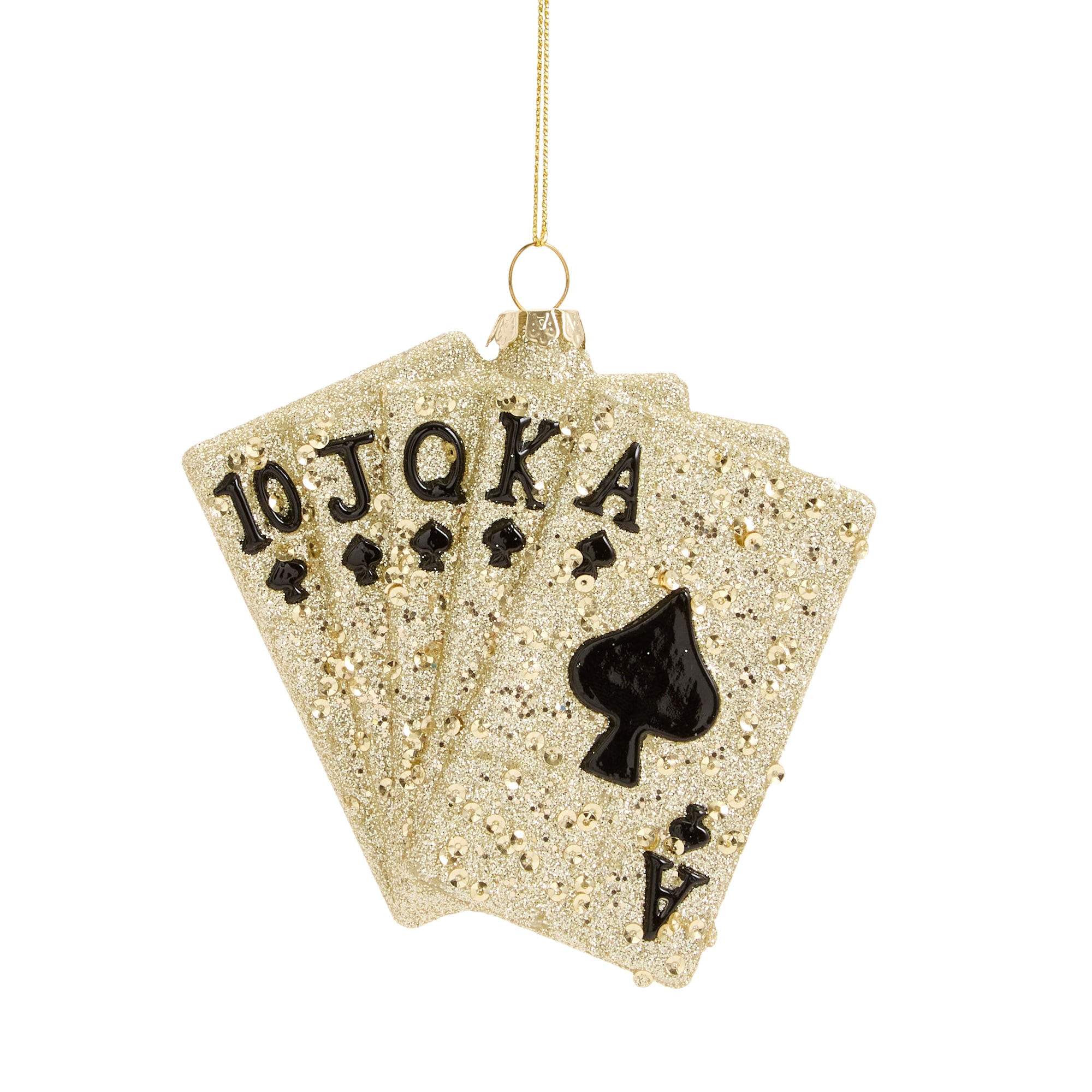 North Pole Trading Co. Glass Poker Card Christmas Ornament
