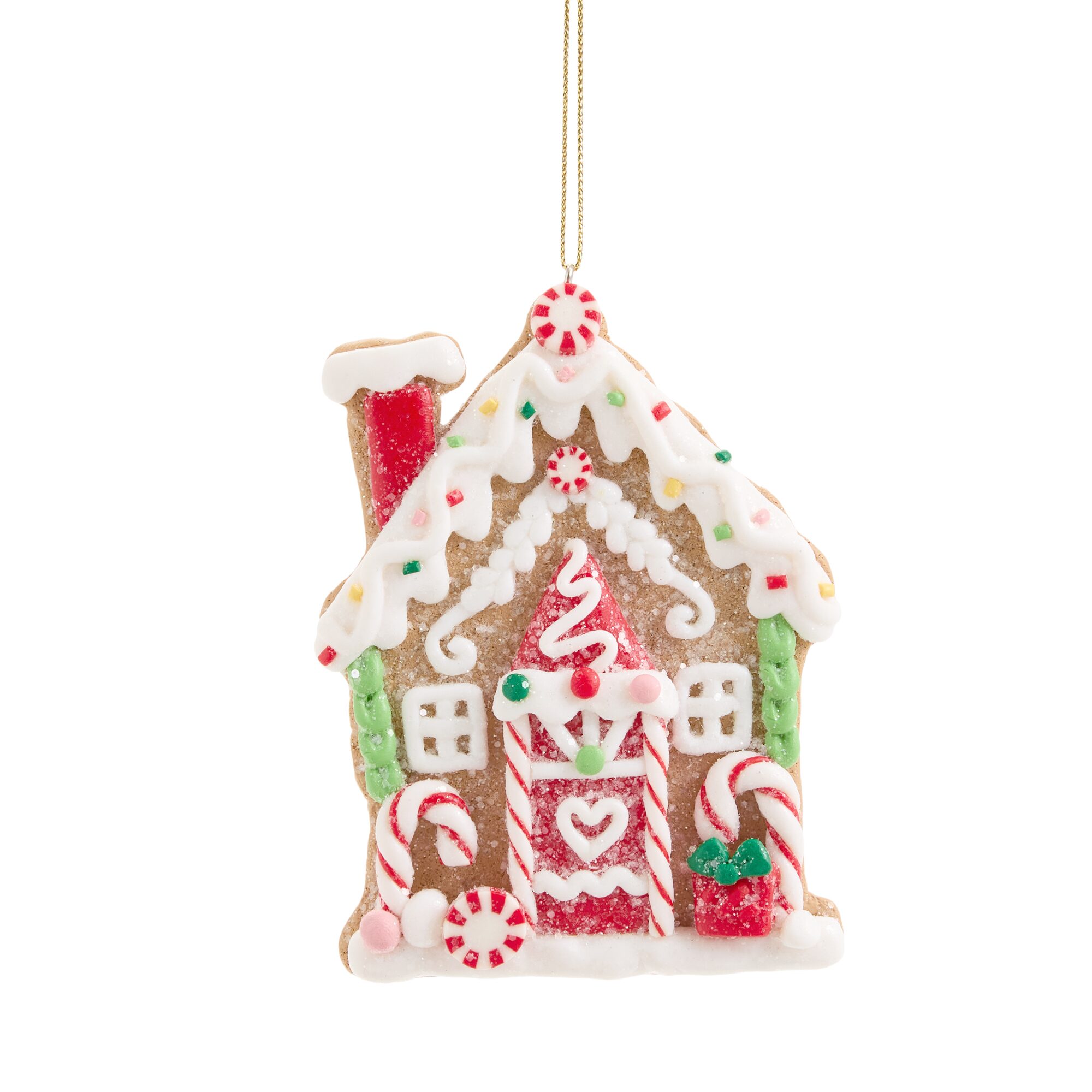 North Pole Trading Co. Claydough Gingerbread House Christmas Ornament