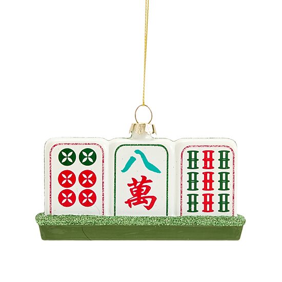 North Pole Trading Co. Glass Mahjong Christmas Ornament