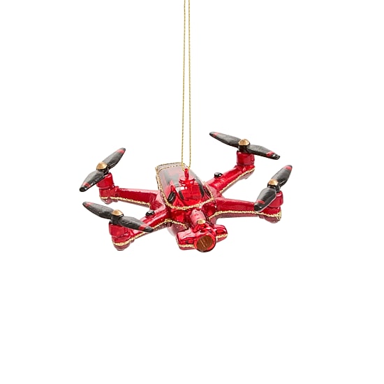 North Pole Trading Co. Glass Drone Christmas Ornament