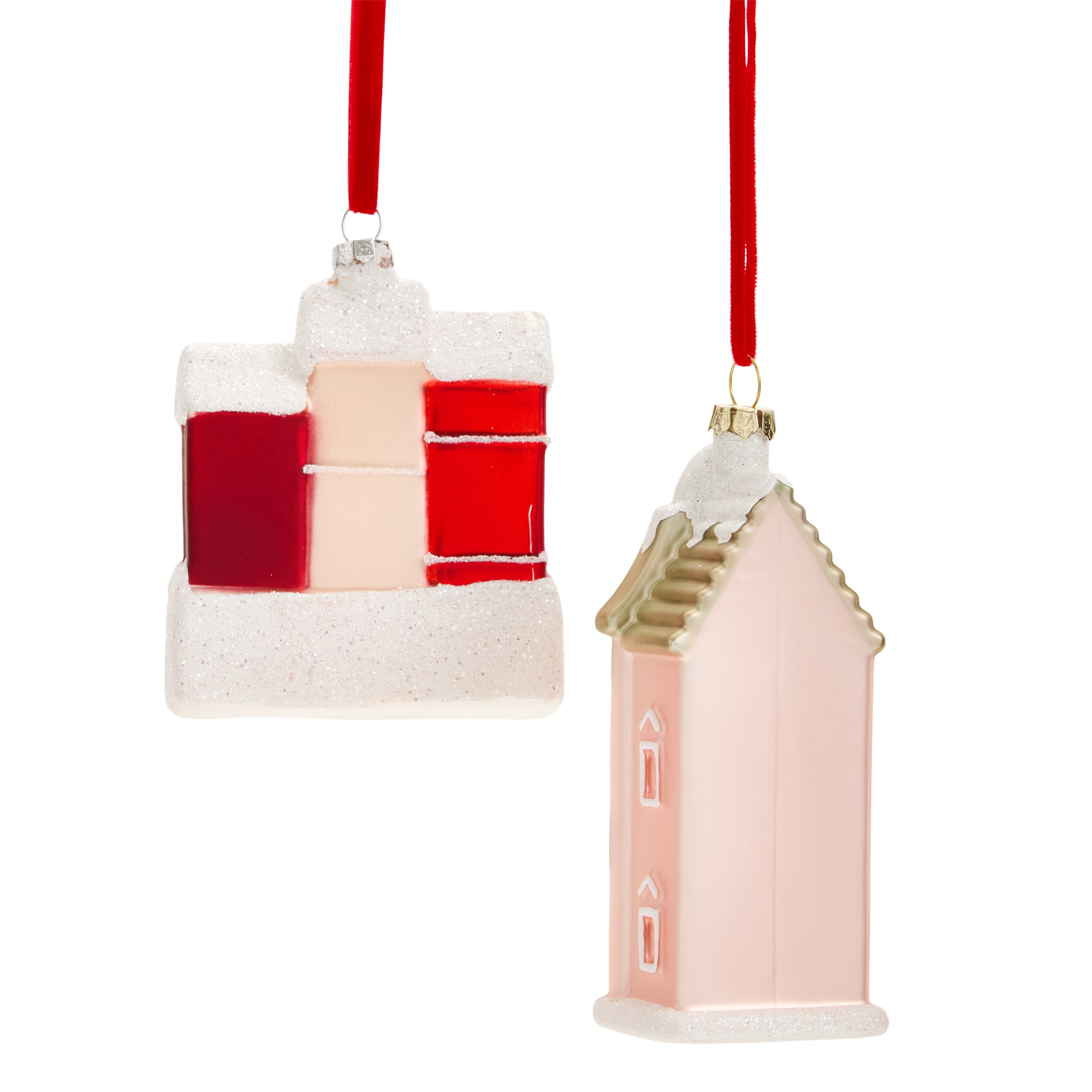 Martha Stewart Glass Village And Townhomes 2-pc. Christmas Ornament