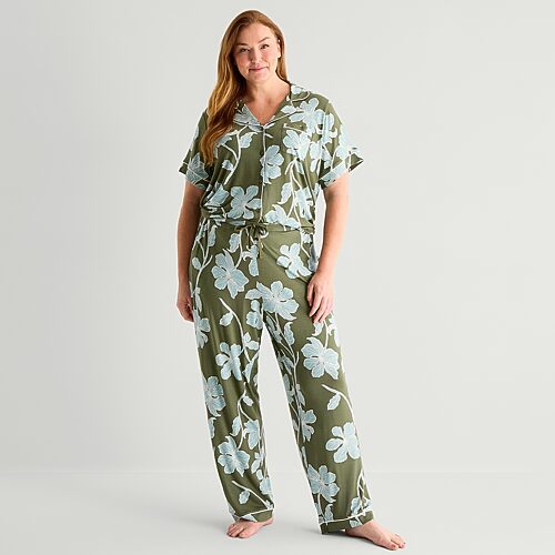 Liz Claiborne Womens Plus Pajama Pants In Green
