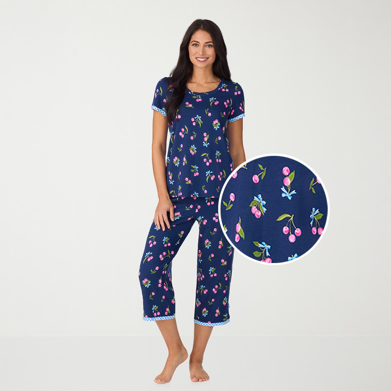 Cuddl Duds Womens Short Sleeve 2-pc. Pajama Set