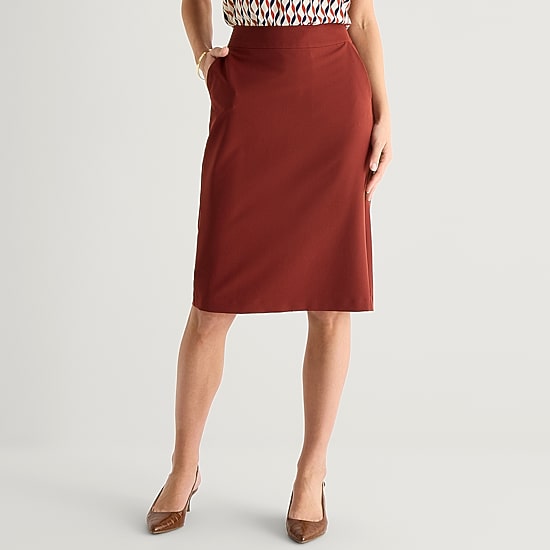 Liz Claiborne Womens Tall Mid Rise Midi Pencil Skirt