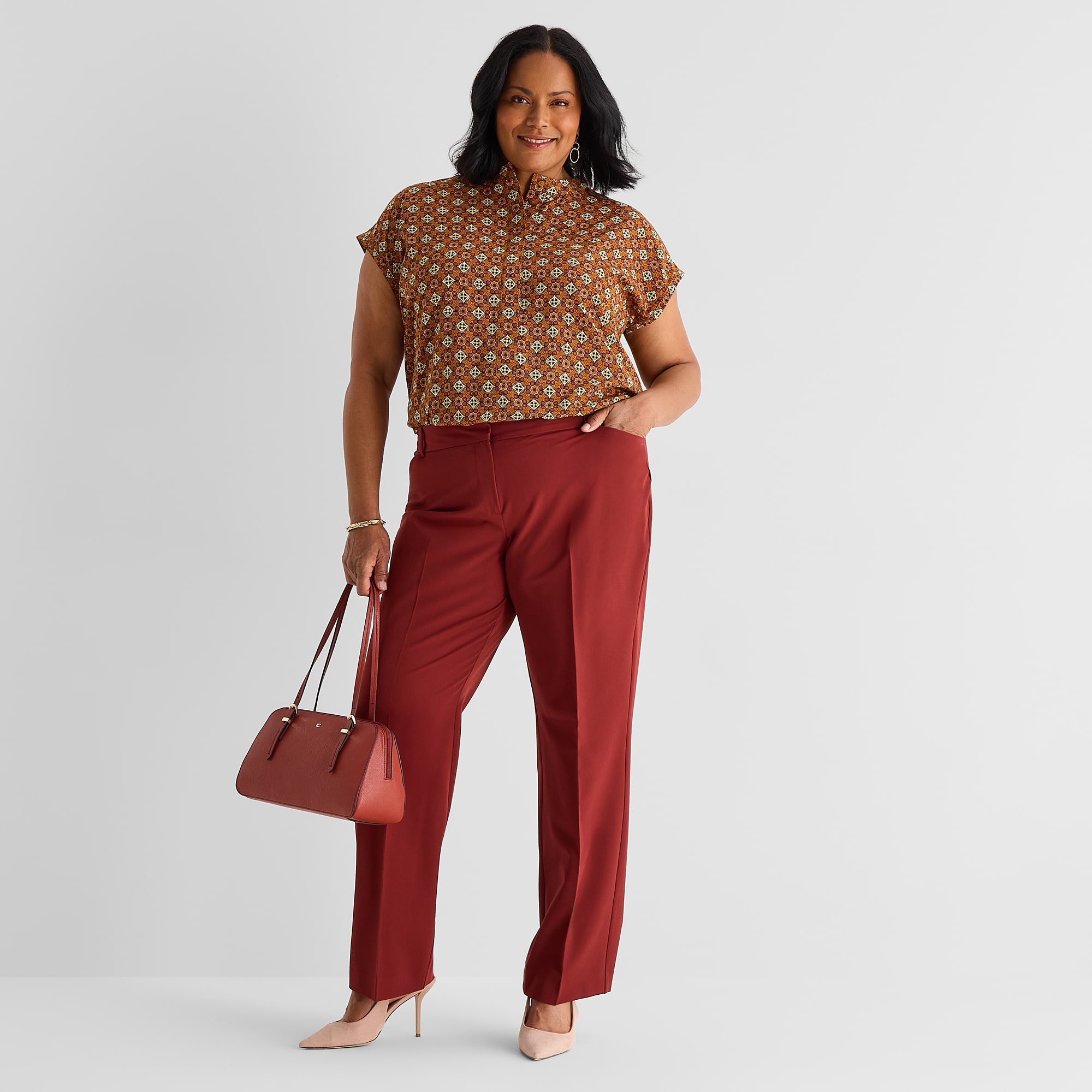 Liz Claiborne Audra Womens Straight Mid Rise Trouser - JCPenney