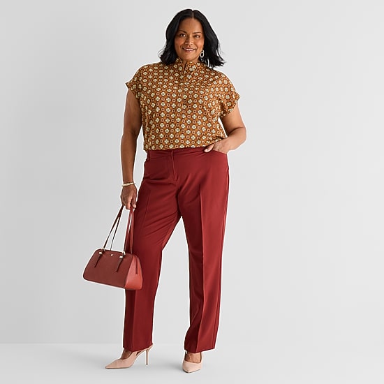 Liz Claiborne Audra Womens Straight Mid Rise Trouser