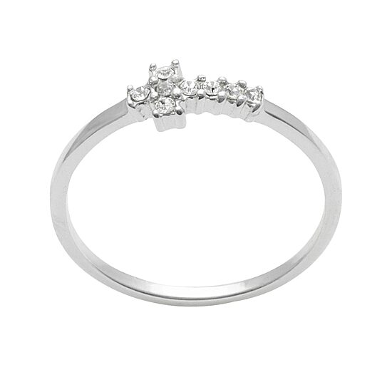 Itsy Bitsy Womens Crystal Sterling Silver Cross Delicate Midi  Band